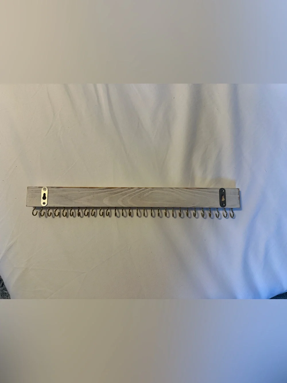 Wooden Jewelry Rack Wall Organizer in Whitewash
